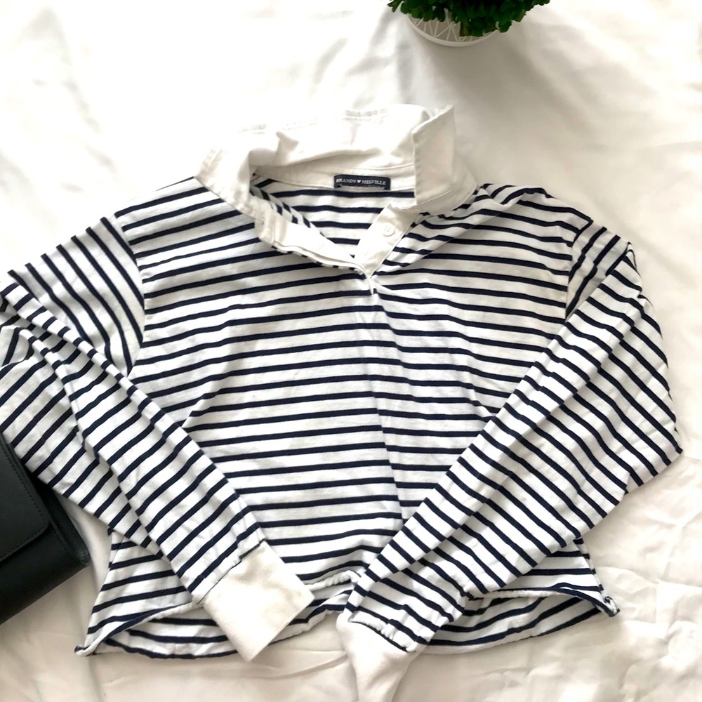 Brandy Melville Striped Collared Longsleeve